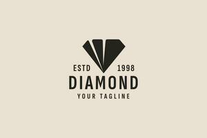 vintage style diamond logo vector icon illustration