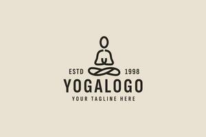 vintage style yoga logo vector icon illustration