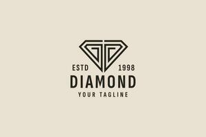 Clásico estilo diamante logo vector icono ilustración