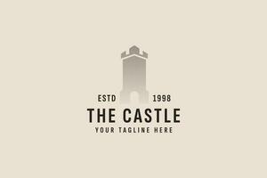 vintage style castle logo vector icon illustration