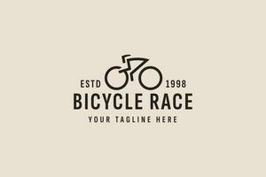 vintage style bicycle race logo vector icon illustration