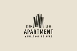 vintage style apartment logo vector icon illustration