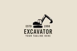 Clásico estilo excavador logo vector icono ilustración