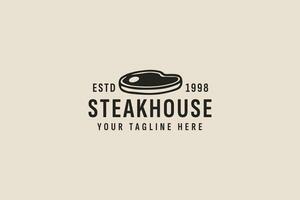 vintage style steakhouse logo vector icon illustration