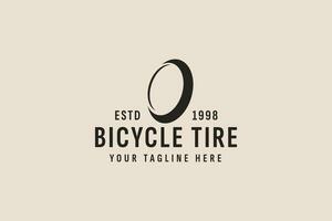 Clásico estilo bicicleta neumático logo vector icono ilustración