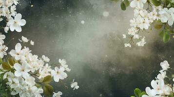 space for text on textured background surrounded by jasmine flowers,, background image, AI generated photo