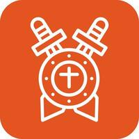 Shield with sword Vector Icon Design Illustration