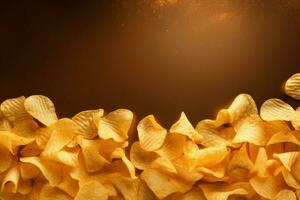 Crispy Chips banner snack food. Generate Ai photo