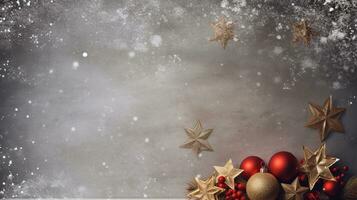 space for text on textured background surrounded by christmas decoration, background image, AI generated photo