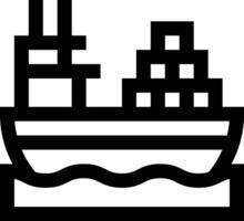 Cargo Ship Vector Icon Design Illustration