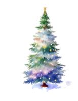 Watercolor abstract christmas tree clip art png