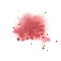 Red, burgundy spots, splashes of watercolor paint drawn by hand. Isolated object on a white background vector
