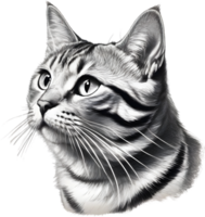 A sketch of an American Shorthair cat. AI-Generated. png