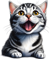 A sketch of an American Shorthair cat. AI-Generated. png