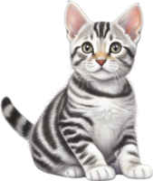 A sketch of an American Shorthair cat. AI-Generated. png