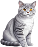 A sketch of a British Shorthair cat. AI-Generated. png