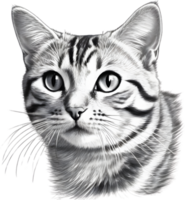 A sketch of an American Shorthair cat. AI-Generated. png