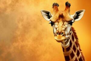 Eye-catching Giraffe animal banner. Generate Ai photo