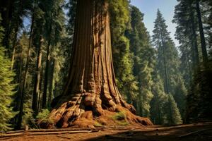 Massive Giant sequoia tree. Generate Ai photo