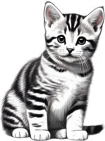 A sketch of an American Shorthair cat. AI-Generated. png