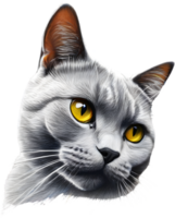 A sketch of a British Shorthair cat. AI-Generated. png