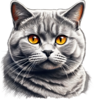 A sketch of a British Shorthair cat. AI-Generated. png