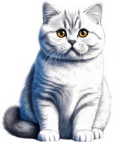 A sketch of a British Shorthair cat. AI-Generated. png