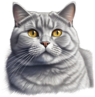 A sketch of a British Shorthair cat. AI-Generated. png