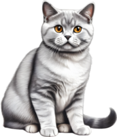 A sketch of a British Shorthair cat. AI-Generated. png