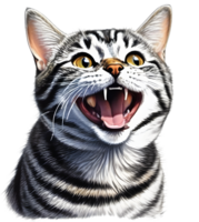 A sketch of an American Shorthair cat. AI-Generated. png