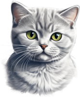 A sketch of a British Shorthair cat. AI-Generated. png