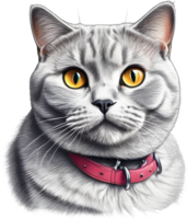 A sketch of a British Shorthair cat. AI-Generated. png