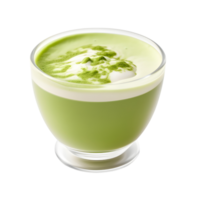 matcha verde chá café com leite espuma isolado em transparente fundo. ai gerado png