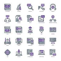 Seo dan Website icon pack for your website design, logo, app, and user interface. Seo dan Website icon dual tone design. Vector graphics illustration and editable stroke.