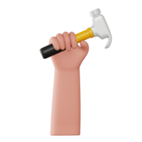 Hand Holding the Hammer 3D Gesture png