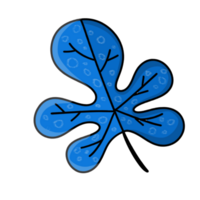 illustration de feuille bleue png