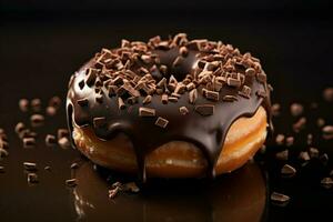 Chocolate donut. Generate Ai photo