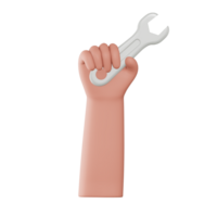 Hand Holding the Wrench 3D Gesture png