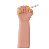 Hand Holding the Screwdriver 3D Gesture png