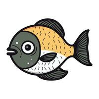 Cute cartoon fish. Vector illustration. Isolated on white background.