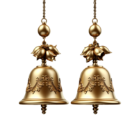 3d Golden Bells Ai Generative png