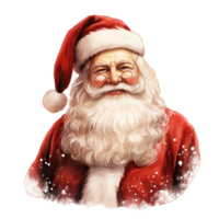Père Noël claus dans dessin animé style Beau de bonne humeur Père Noël sourit Noël logo ai génératif png