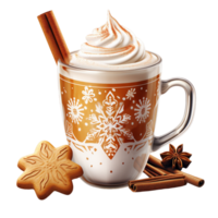 Chocolate drink christmas mug dessert coffee cup Ai Generative png
