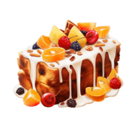 rebanada de pastel con frutas ai generativo png