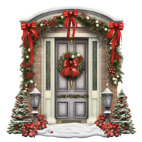 Christmas Door Mat watercolor winter Ai Generative png