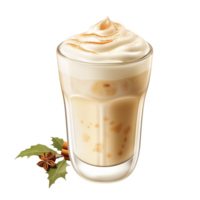 Iced coffee with milk seen Ai Generative png