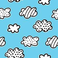 Clouds Seamless Pattern Clouds Digital Paper Clouds Background Sky Pattern Blue Pattern vector