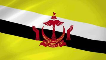 Brunei ondulación bandera realista animación vídeo video