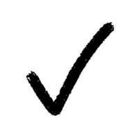 Minimalistic element isolated on white background. Black check mark sign, confirmation and approval, upvote. vector