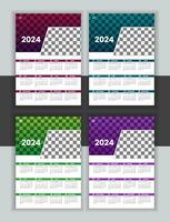 vector 2024 calendar design template for you company wall calendar